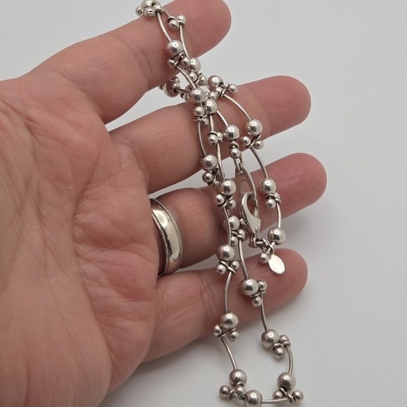 Premiere Designs Necklace Silver Tone Beaded Costume Signed - Picture 5 of 6